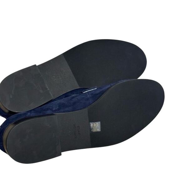 Stuart Weitzman Owen Buckle Loafers Suede Navy Blue Women’s Horsebit Size 9.5 - Picture 10 of 11